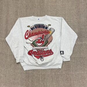 Vintage Cleveland indians Champions sweatshirt mens large gray 1990s STARTER USA